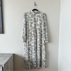 Park & Fifth-Printed Mock Neck Sheer Sleeve Spring/ Summer Dress (Size:Small)